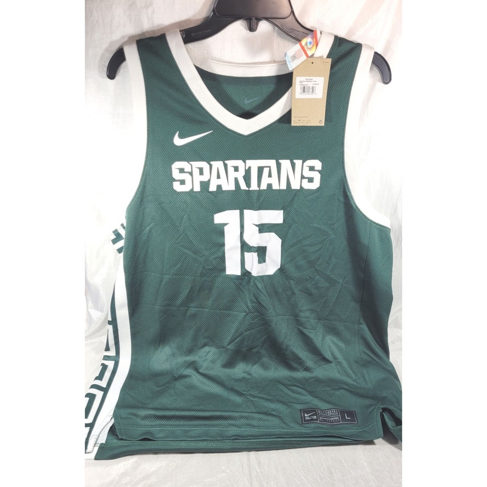 Nike Dri Fit Sleeveless Basketball Jersey - Michigan Spartans #15 Cooper - L